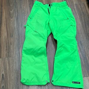 Ride Snowboards lime green snow pants